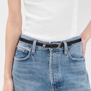 Sleek Black Leather Belt